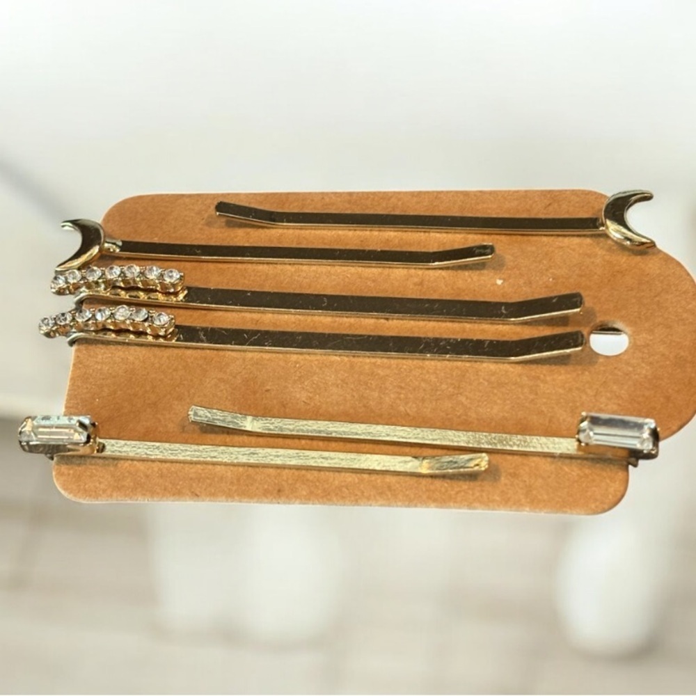 Serefina Gold Toned and Rhinestone Hair Pins NWOT - Picture 1 of 3